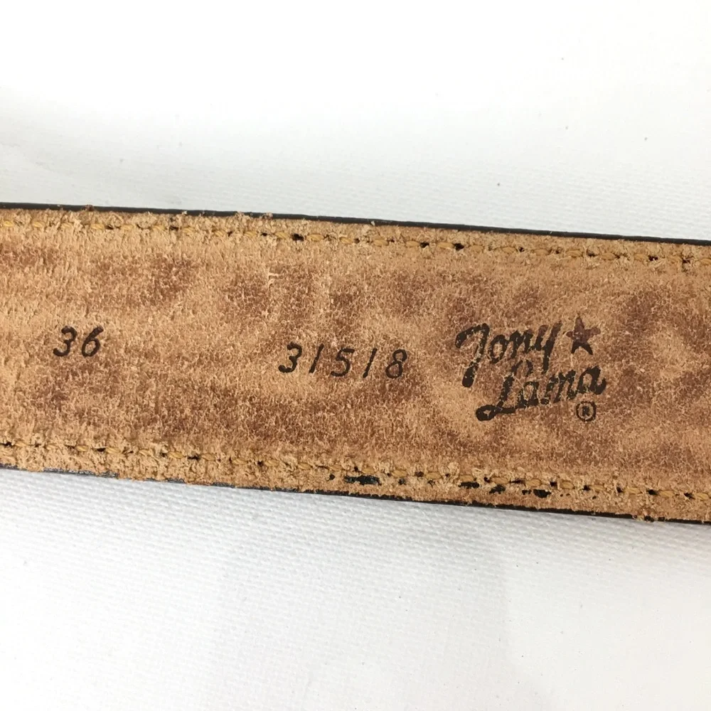 Tony Lama Tooled Leather Western Belt Brown Men’s Size 36 Cowboy Southwest